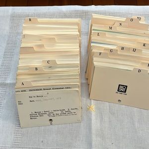 Card Catalog cards- mix of blank and vintage library cards
